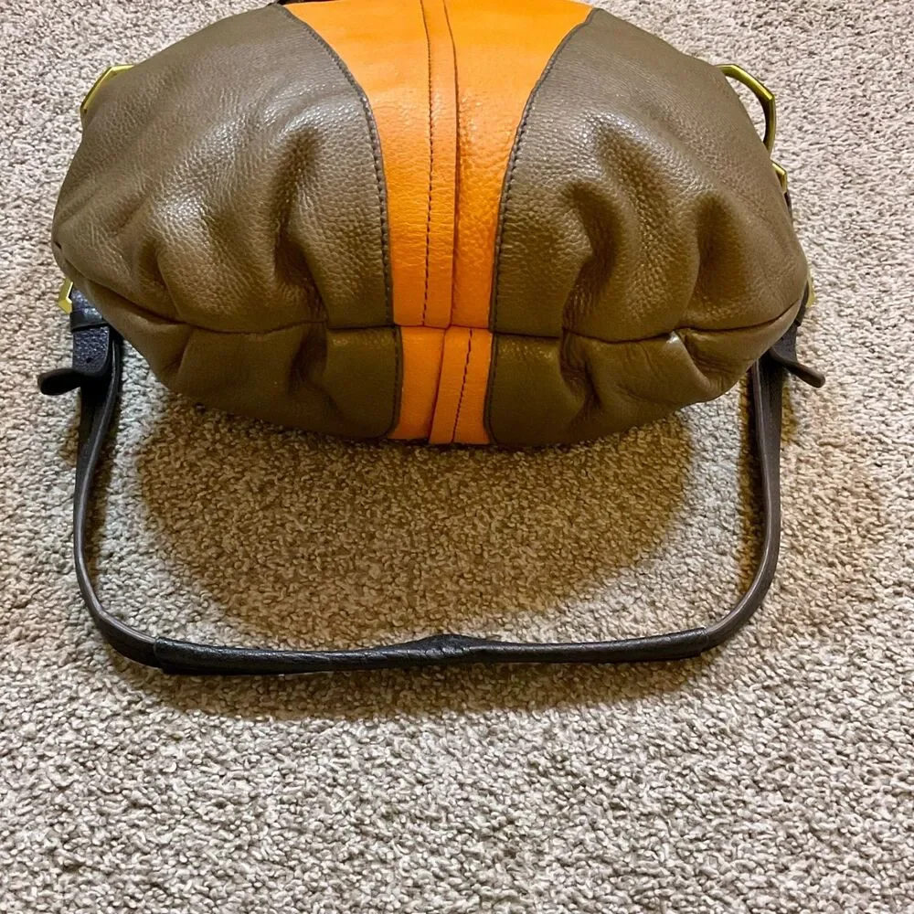 ORYANY Colorblock Leather Orange Green VICTORIA Convertible Hobo Tote‎ Crossbody